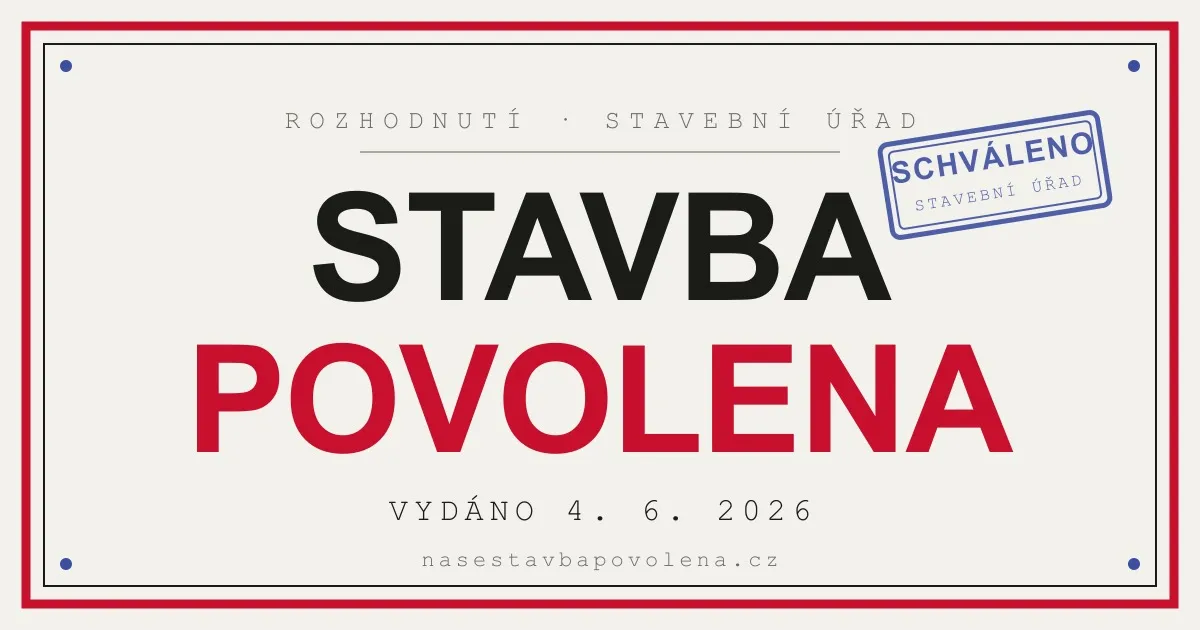 Stavba povolena. Přesně to razítko, kvůli kterému se ten celý web jmenuje, jak se jmenuje.